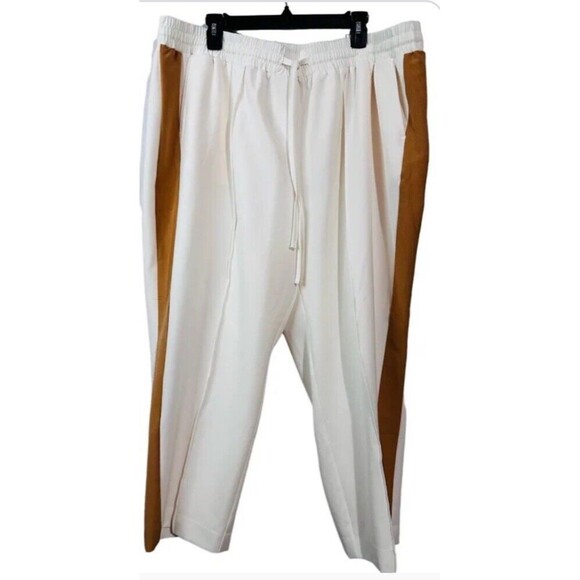 Lane Bryant Pant Size 26 Cream Perfect Drape Track Pant Side Stripe Pull On NEW - Picture 10 of 10